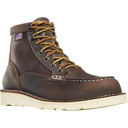 Danner Women's Bull Run 6" ST Moc Toe Wedge Work Boot - Brown - 15576 3 Danner Women's Bull Run 6" ST Moc Toe Wedge Work Boot - Brown - 15576