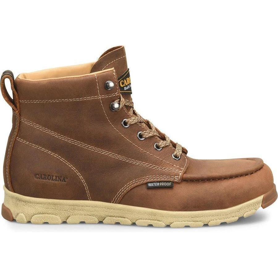 Carolina Men's S-117 Alum Toe Moc Toe WP LW Work Shoe - Brown - CA5575 4 Carolina Men's S-117 Alum Toe Moc Toe WP LW Work Shoe - Brown - CA5575 - Image 2