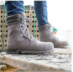 CAT Women's Echo Waterproof Steel Toe Work Boot - Grey - P90565 -Boot Shop CAT OnFoot Work 0009 P90565