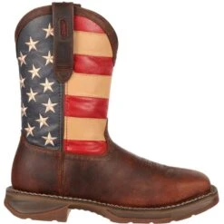 Durango Men's Rebel 11" Steel Toe Western Flag Boot - Brown - DB020 -Boot Shop DB020 profile