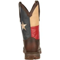 Durango Men's Rebel Steel Toe Western Flag Boot - Brown - DB021 -Boot Shop DB021 back