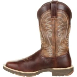 Durango Men's Ultra-Lite 12" Square Toe WP Western Boot- Brown- DDB0137 -Boot Shop DDB0137 instep profile