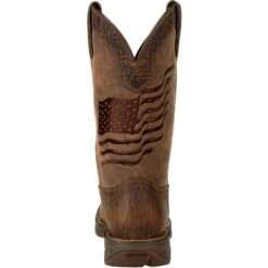 Durango Men's Rebel Distressed Flag Embroidery 12" Sqr Toe Western Boot -Boot Shop DDB0314 back