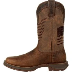Durango Men's Rebel Distressed Flag Embroidery 12" Sqr Toe Western Boot -Boot Shop DDB0314 instep profile