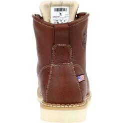 Georgia Men's 6" Soft Toe Wedge Moc Toe USA Made Wedge Work Boot - Brown - GB00358 12 Georgia Men's 6" Soft Toe Wedge Moc Toe USA Made Wedge Work Boot - Brown - GB00358 -Boot Shop GB00358 back