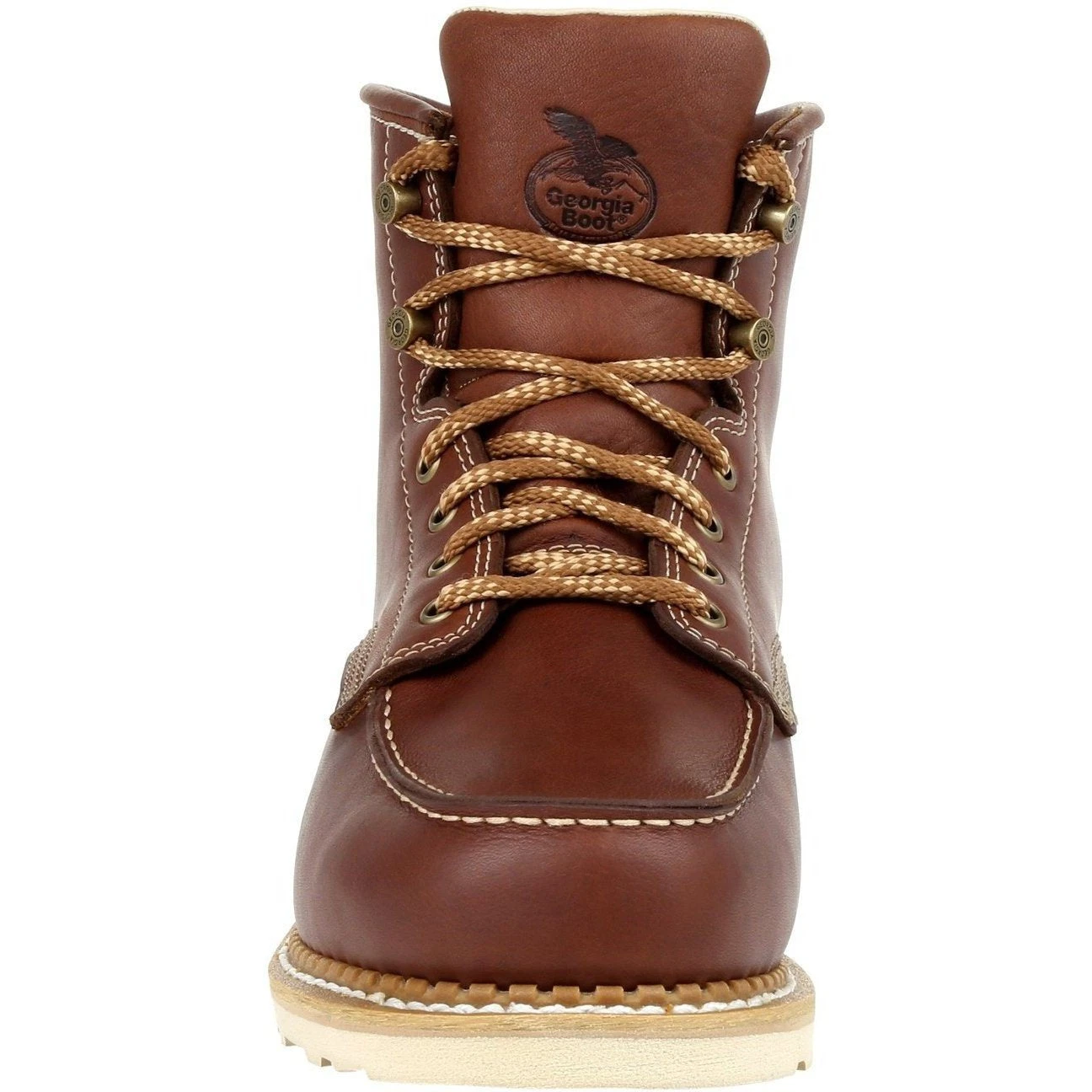 Georgia Men's 6" Soft Toe Wedge Moc Toe USA Made Wedge Work Boot - Brown - GB00358 4 Georgia Men's 6" Soft Toe Wedge Moc Toe USA Made Wedge Work Boot - Brown - GB00358 - Image 2