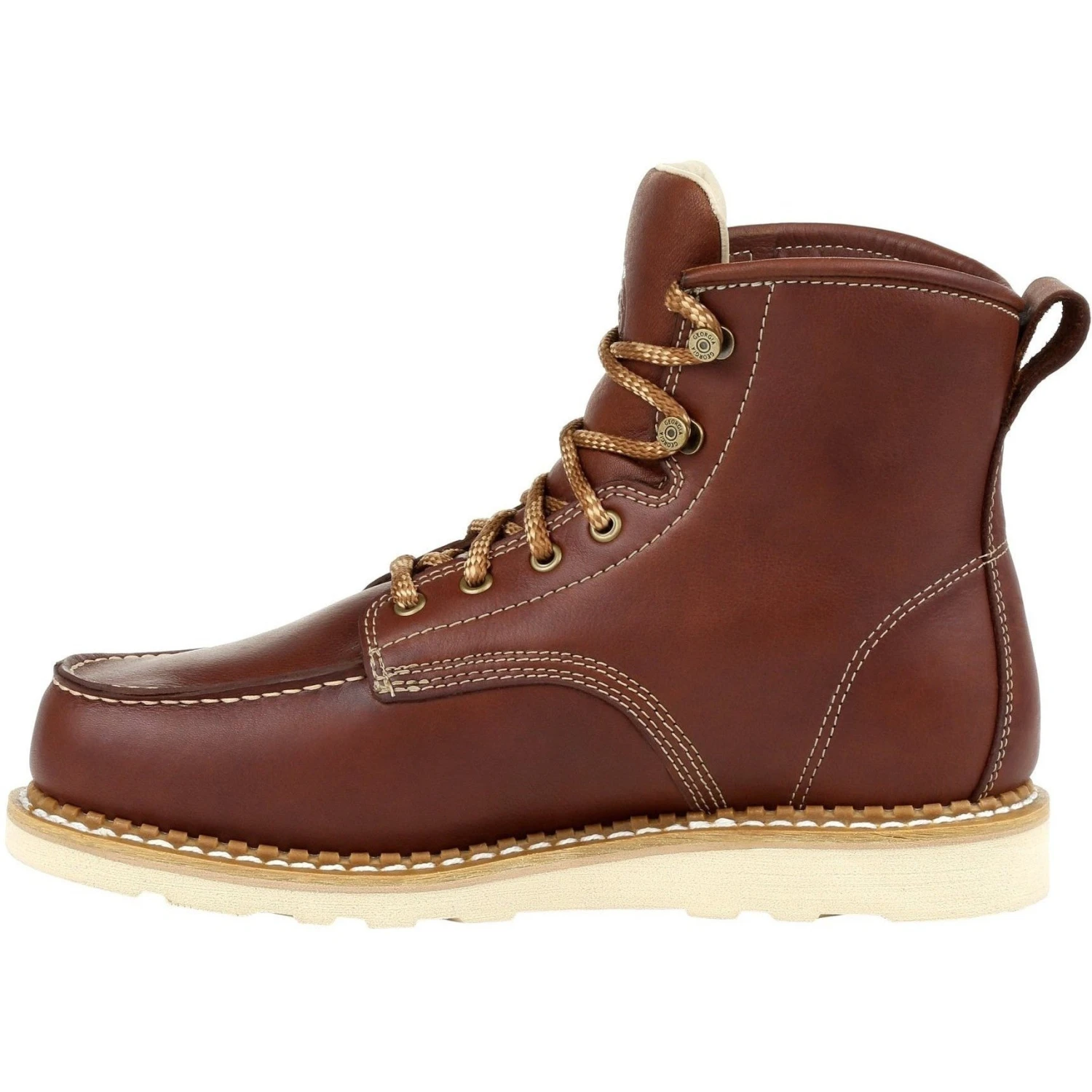 Georgia Men's 6" Soft Toe Wedge Moc Toe USA Made Wedge Work Boot - Brown - GB00358 5 Georgia Men's 6" Soft Toe Wedge Moc Toe USA Made Wedge Work Boot - Brown - GB00358 - Image 3