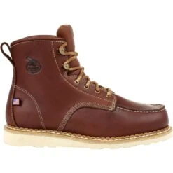 Georgia Men's 6" Soft Toe Wedge Moc Toe USA Made Wedge Work Boot - Brown - GB00358 13 Georgia Men's 6" Soft Toe Wedge Moc Toe USA Made Wedge Work Boot - Brown - GB00358 -Boot Shop GB00358 profile