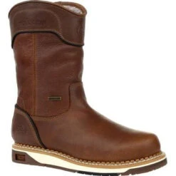 Georgia Men's Amp Lt Wedge 10" WP Steel Toe Pull Work Boot -Brown- GB00517