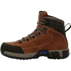 Michelin Men's HydroEdge 6" Alloy Toe WP PR Work Boot - Brown- MIC0006 -Boot Shop MIC0006 instep profile