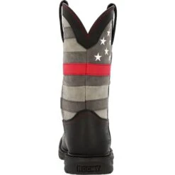 Rocky Women's Red Line 10" Square Toe Western Work Boot Black- RKD0089 -Boot Shop RKD0089 back