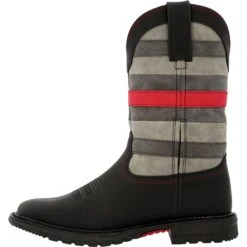 Rocky Women's Red Line 10" Square Toe Western Work Boot Black- RKD0089 -Boot Shop RKD0089 instep profile