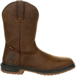 Rocky Men's Worksmart 10" Comp Toe WP Western Work Boot- Brown RKW0325 -Boot Shop RKW0325 profile