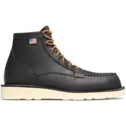 Danner Men's Bull Run USA Made 6" Moc Soft Toe Work Boot Black 15568 -Boot Shop danner mens bull run usa made 6 moc soft toe work boot black 15568 5