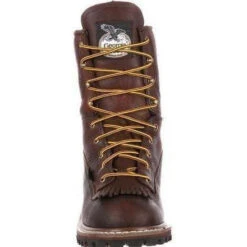 Georgia Men's 8" Steel Toe Waterproof Logger Work Boot - Brown - G7313 -Boot Shop georgia mens 8 steel toe waterproof logger work boot brown g7313 3